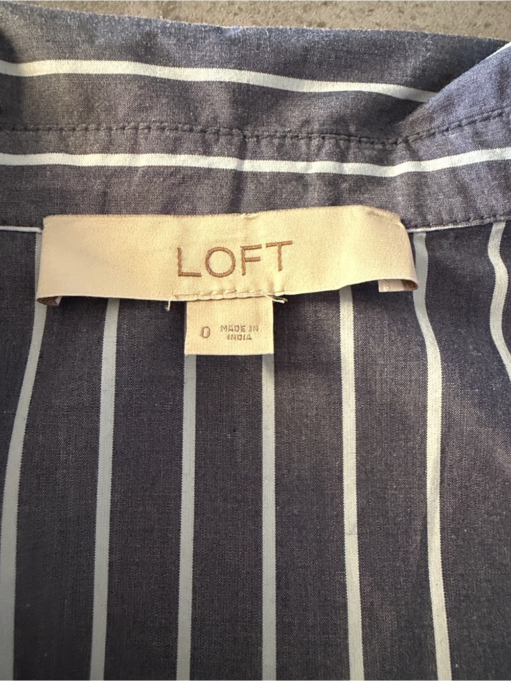LOFT Striped Side Shirred Poplin Shirt - Picture 5 of 9